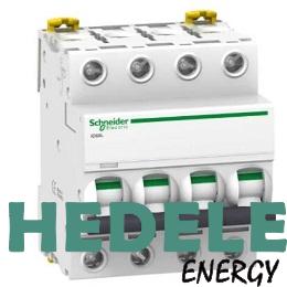 Schneider Electric Acti 9 63A MCB, 4P Curve C, Breaking Capacity 15 kA, DIN Rail Mount